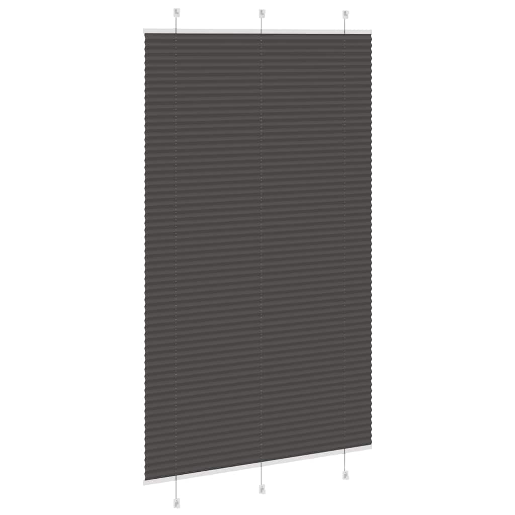 Black Pleated Blind 115x200 cm Fabric Width 114.4 cm Polyester