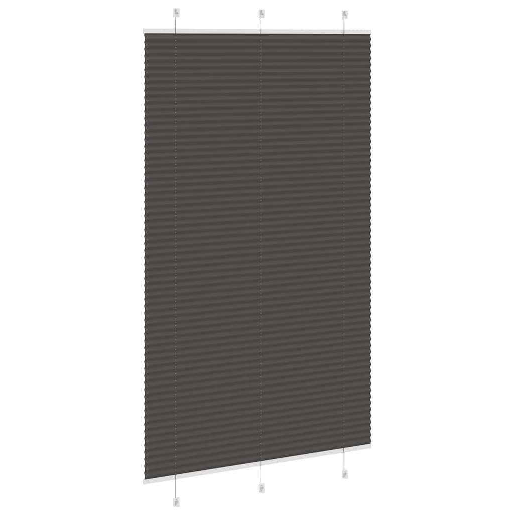 Pleated blind, black, 120x200 cm, fabric width 119.4 cm, polyester