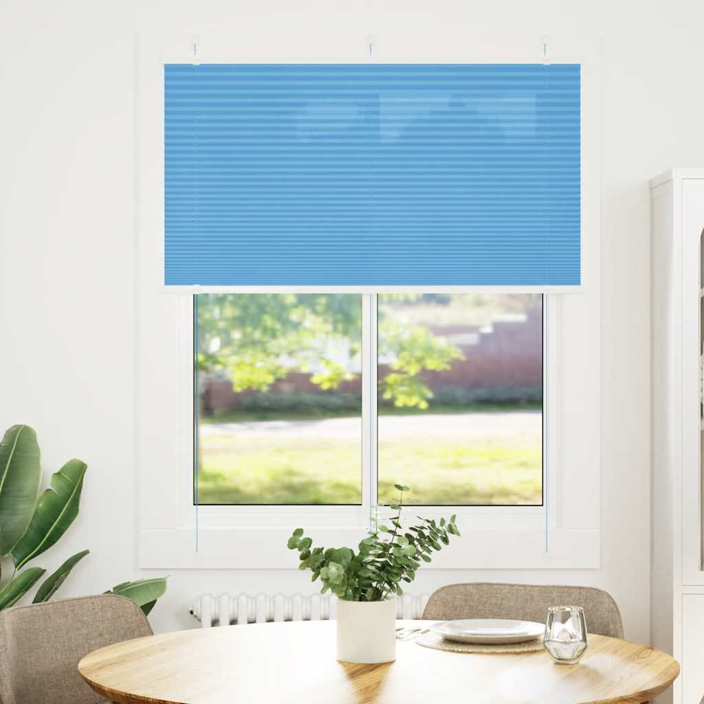 Plissee Blau 105x100 cm Stoffbreite 104,4 cm Polyester
