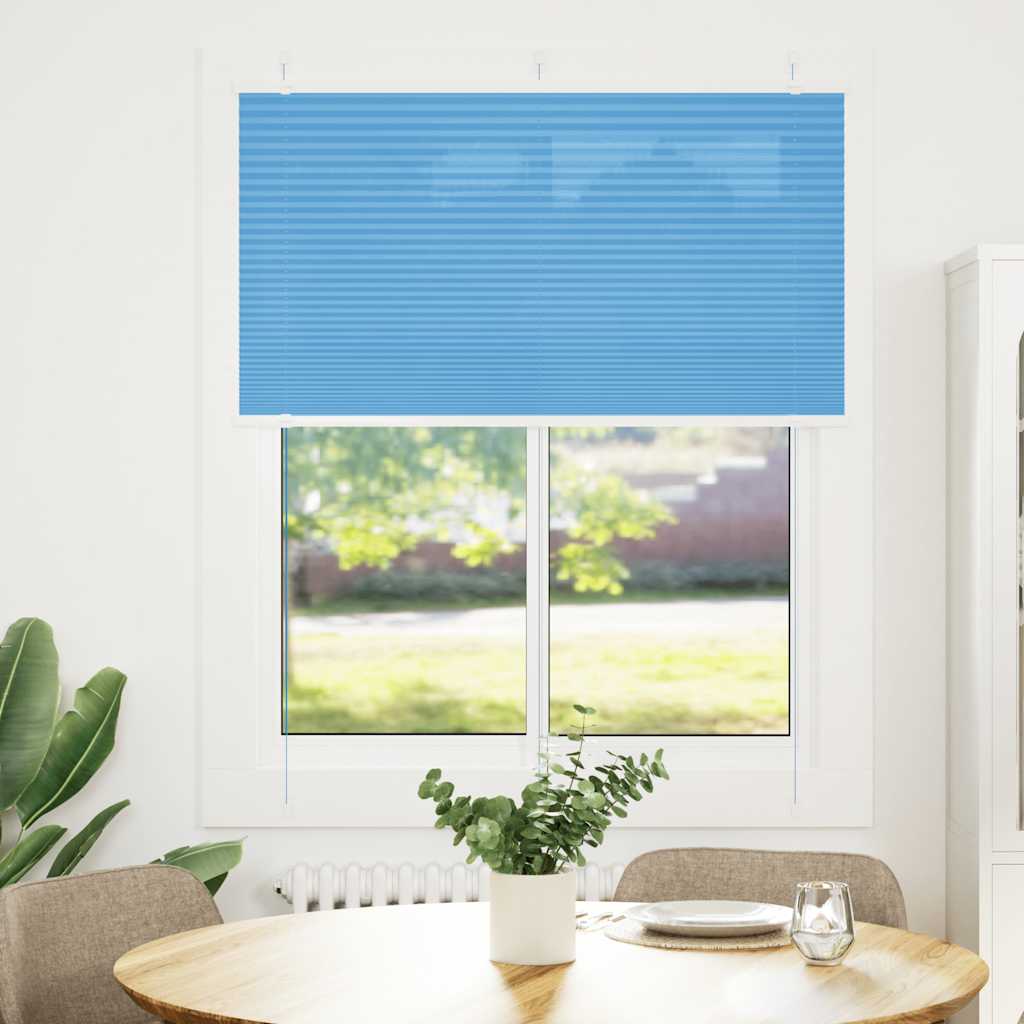Store plissé bleu 110x100 cm largeur tissu 109,4 cm polyester