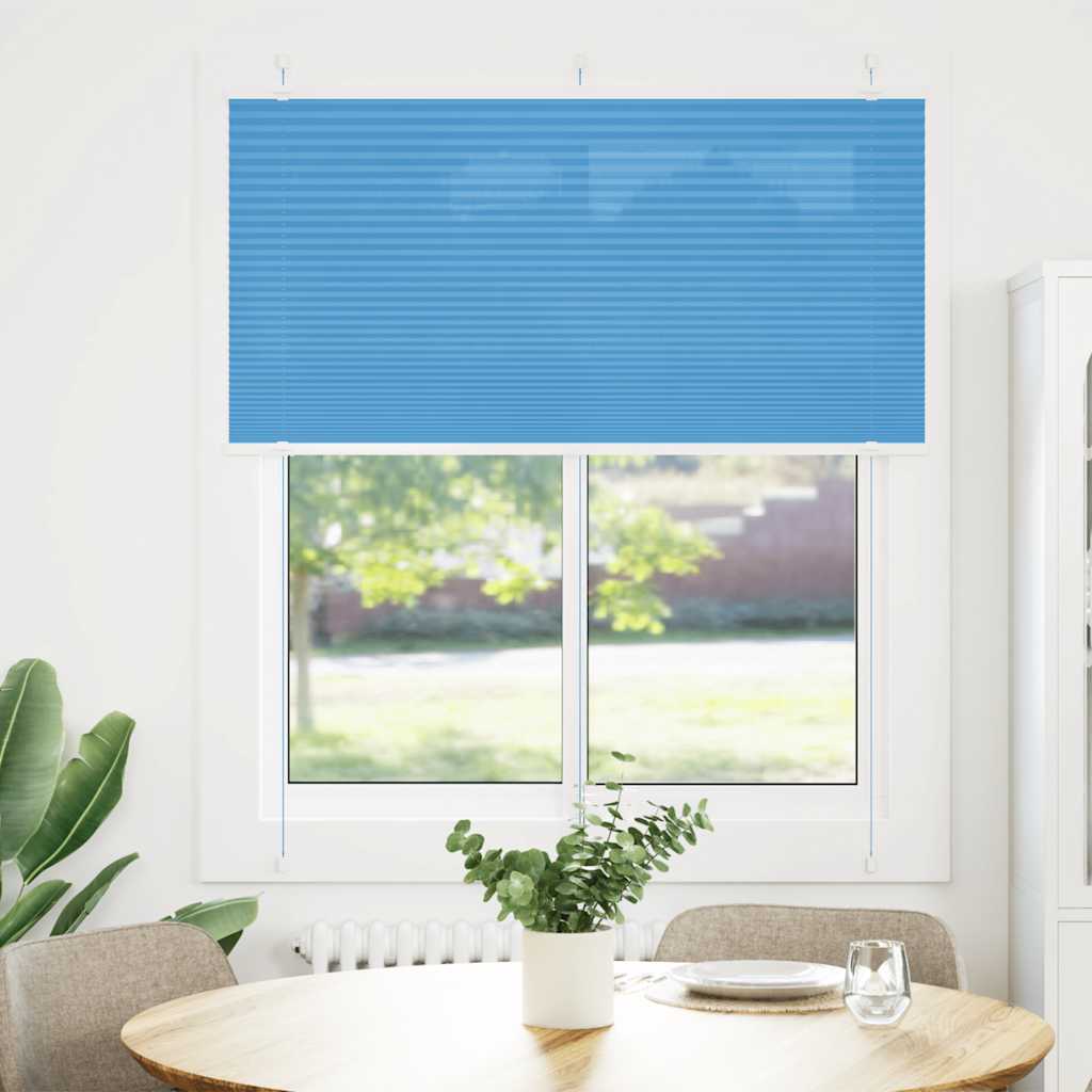 Plissee Blau 120x100 cm Stoffbreite 119,4 cm Polyester