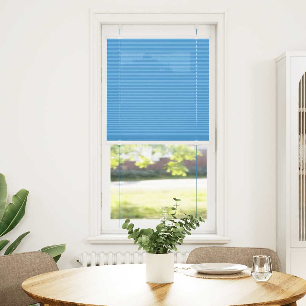 Store plissé bleu 65x150 cm largeur tissu 64,4 cm polyester