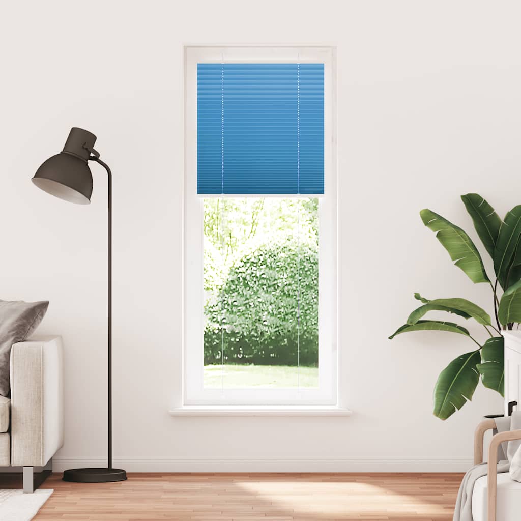 Store plissé bleu 75x200 cm Largeur du tissu 74,4 cm Polyester