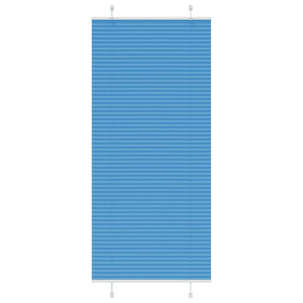 Store plissé bleu 85x200 cm largeur tissu 84,4 cm polyester