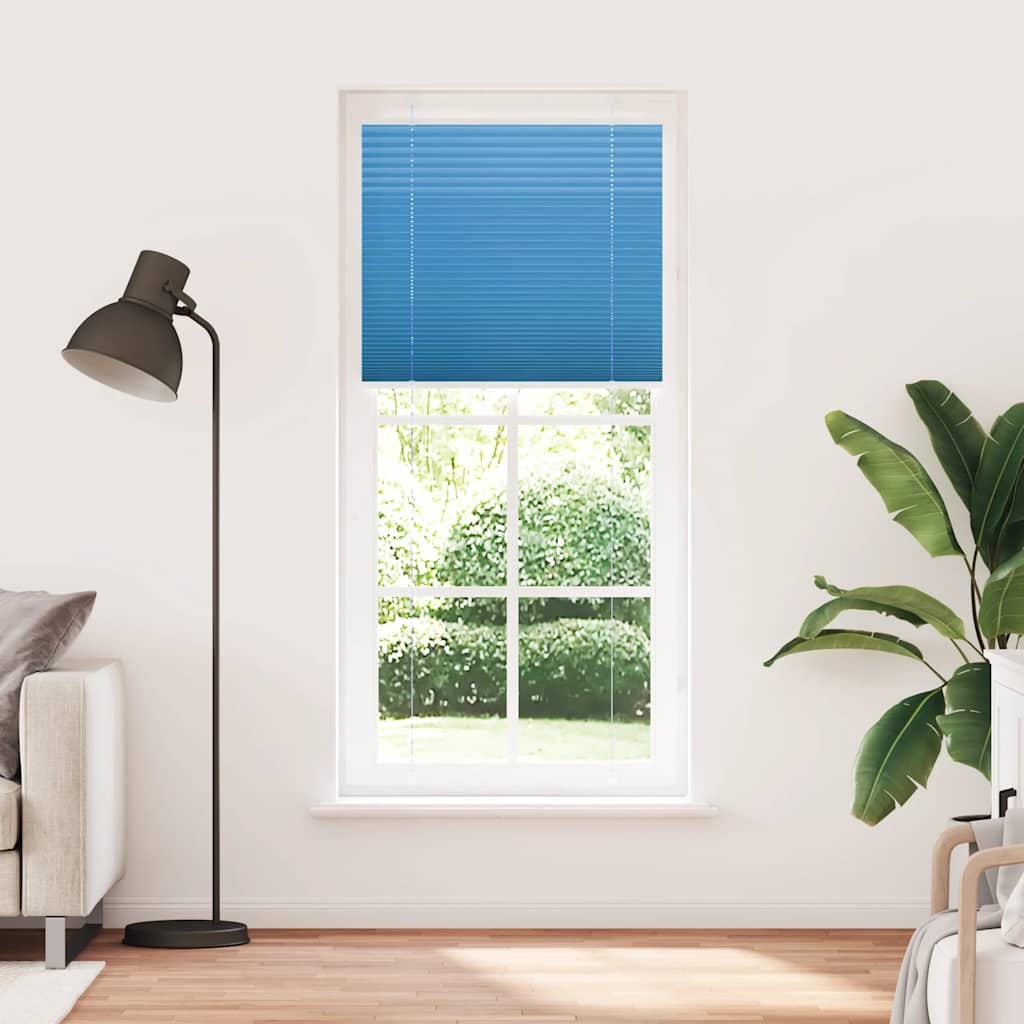 Store plissé bleu 90x200 cm largeur tissu 89,4 cm polyester