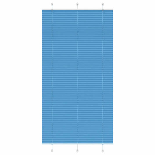 Store plissé bleu 105x200 cm largeur tissu 104,4 cm polyester