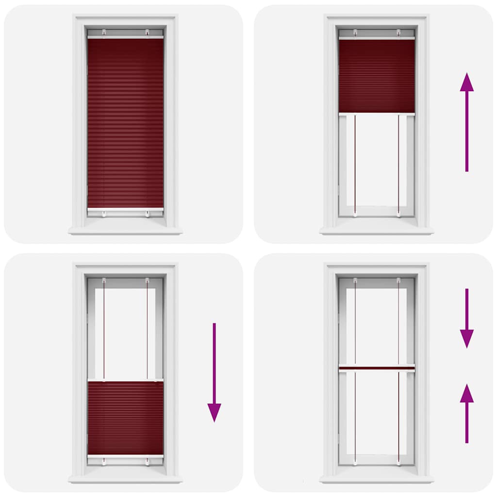 Plissee Bordeauxrot 55x100 cm Stoffbreite 54,4 cm Polyester