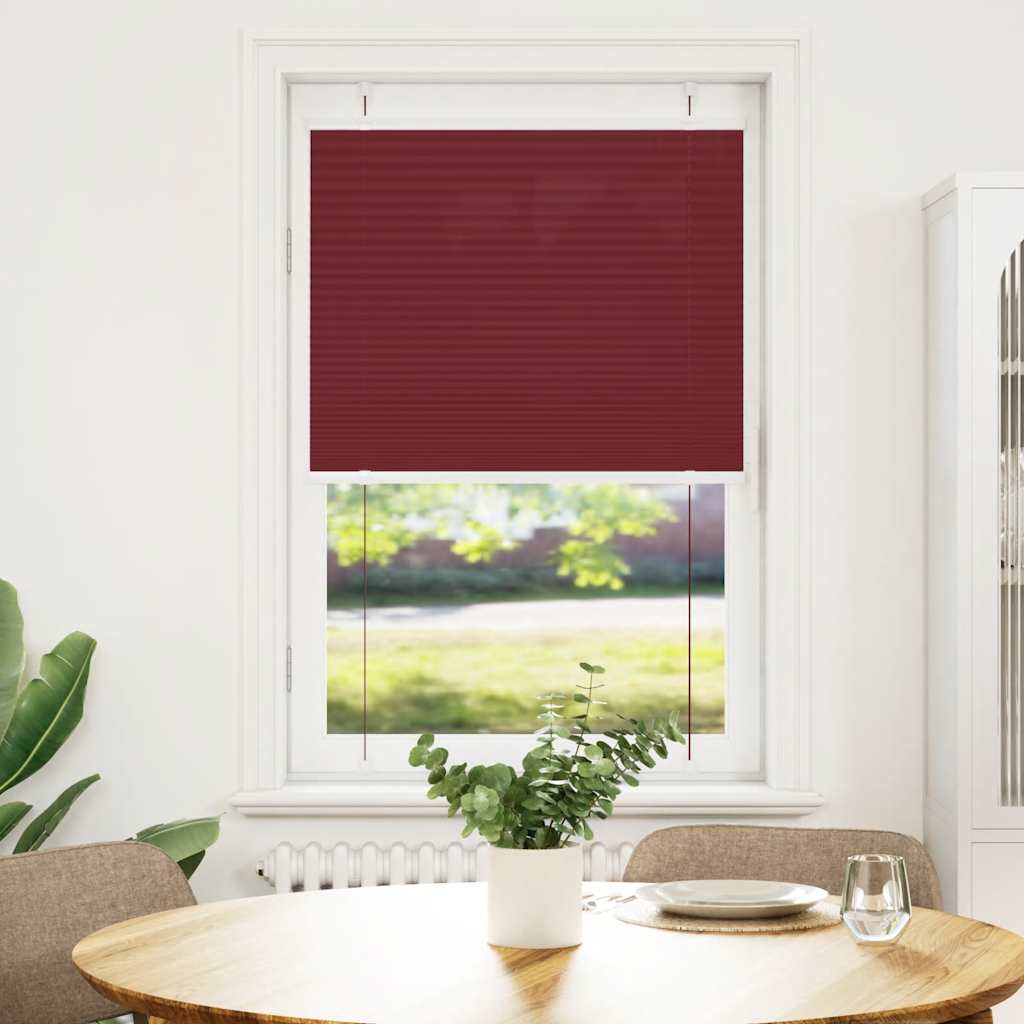 Pleated blind Bordeaux Red 75x100 cm Fabric width 74.4 cm Polyester
