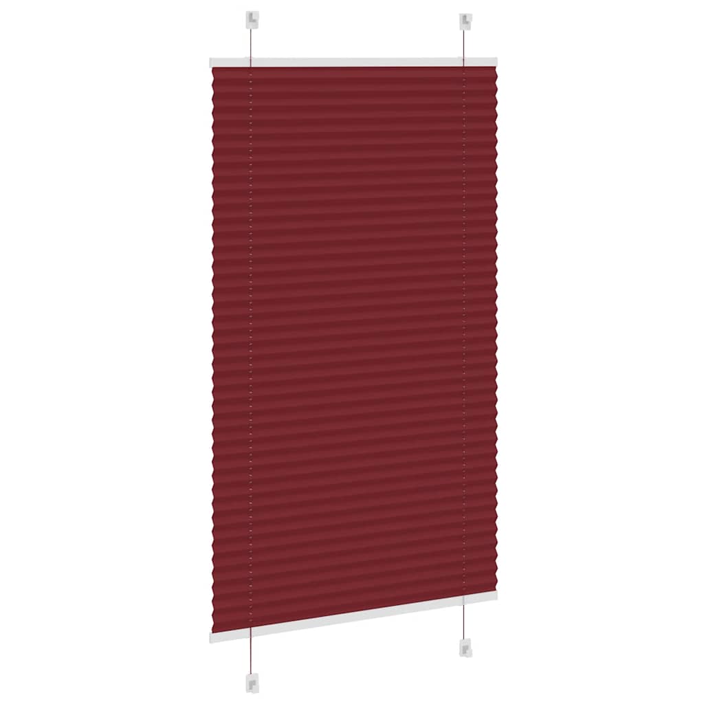 Pleated blind Bordeaux Red 75x100 cm Fabric width 74.4 cm Polyester