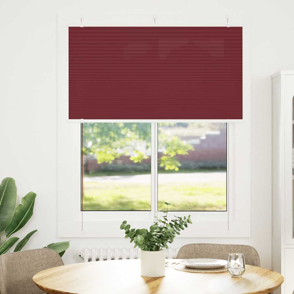 Pleated blind bordeaux red 110x100 cm fabric width 109.4 cm polyester