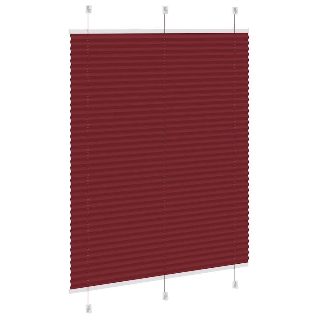 Pleated blind bordeaux red 110x100 cm fabric width 109.4 cm polyester