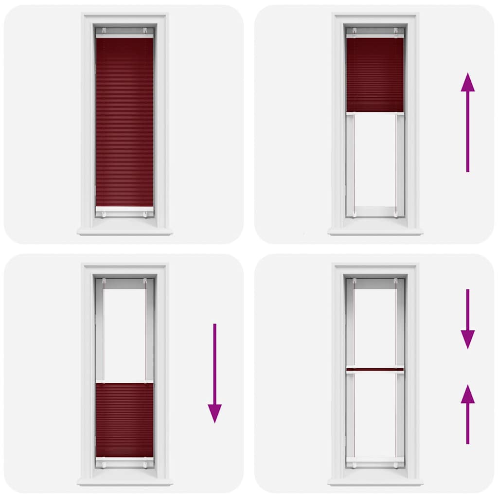 Store plissé rouge bordeaux 50x150 cm Largeur du tissu 49,4 cm Polyester