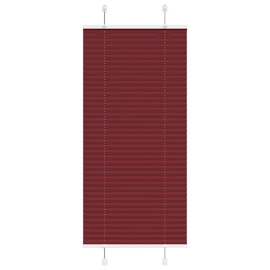 Pleated Blind Bordeaux Red 65x150 cm Fabric Width 64.4 cm Polyester