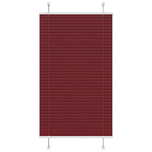 Pleated Blind Bordeaux Red 75x150 cm Fabric Width 74.4 cm Polyester