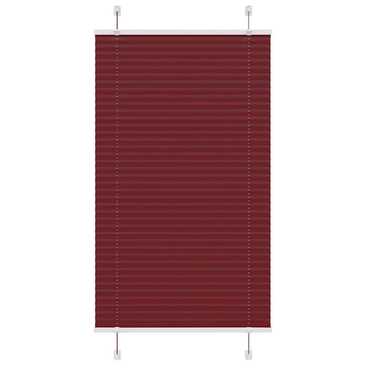 Pleated Blind Bordeaux Red 80x150 cm Fabric Width 79.4 cm Polyester