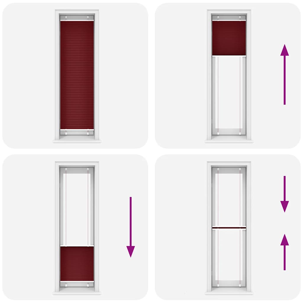 Store plissé rouge bordeaux 55x200 cm Largeur du tissu 54,4 cm Polyester