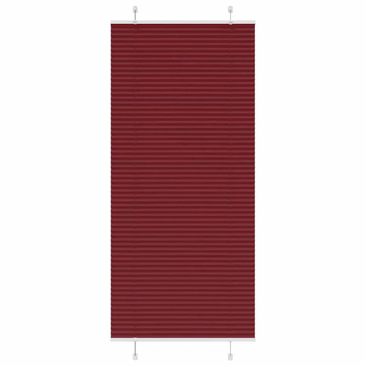 Pleated blind Bordeaux Red 85x200 cm Fabric width 84.4 cm Polyester