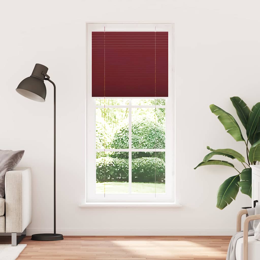 Store plissé Rouge bordeaux 85x200 cm Largeur du tissu 84,4 cm Polyester