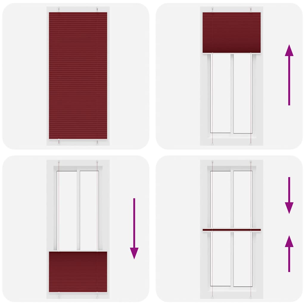 Store plissé rouge bordeaux 100x200 cm Largeur du tissu 99,4 cm Polyester