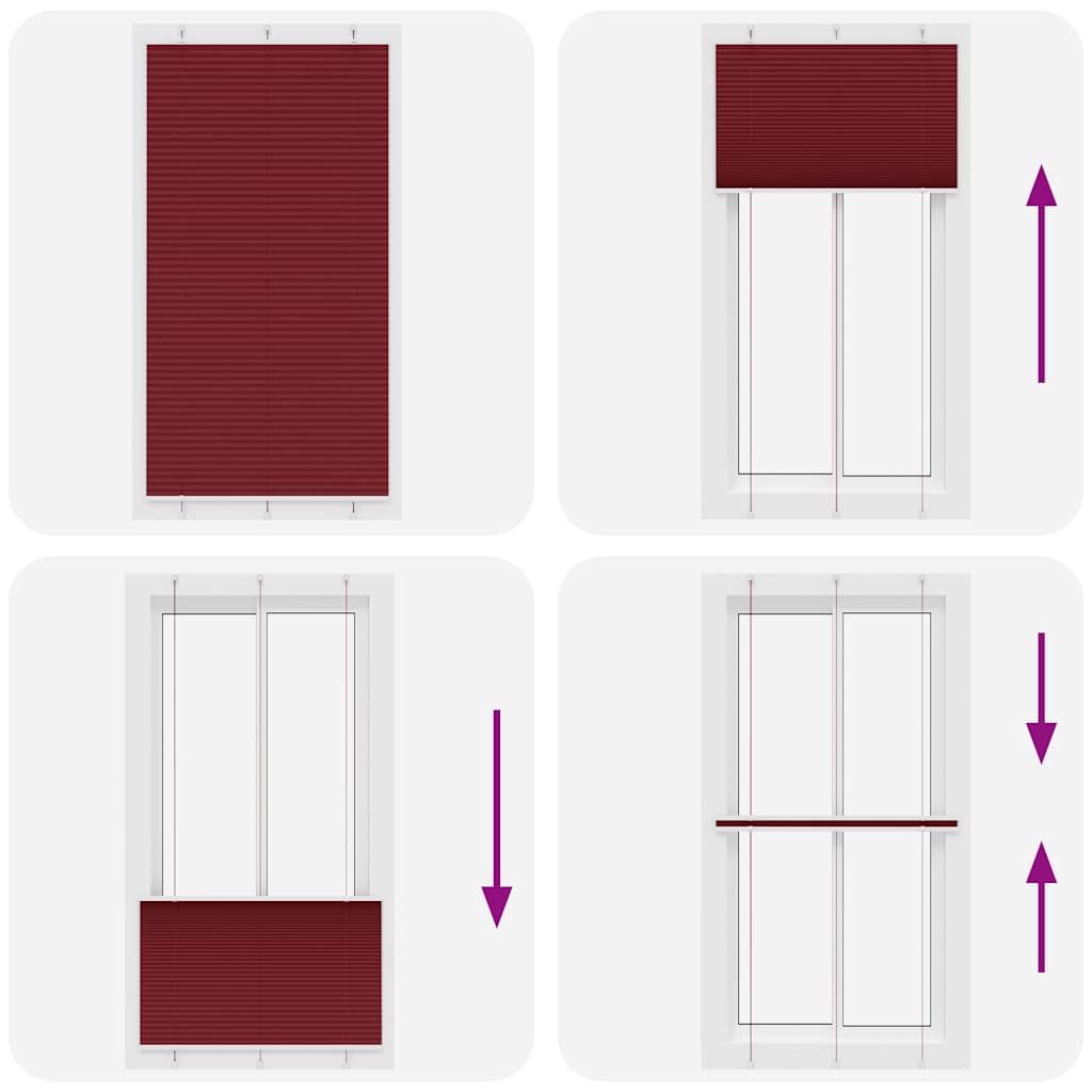 Store plissé rouge bordeaux 110x200 cm Largeur du tissu 109,4 cm Polyester