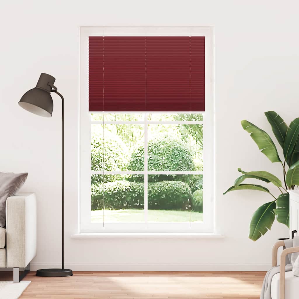 Store plissé rouge bordeaux 120x200 cm largeur tissu 119,4 cm polyester