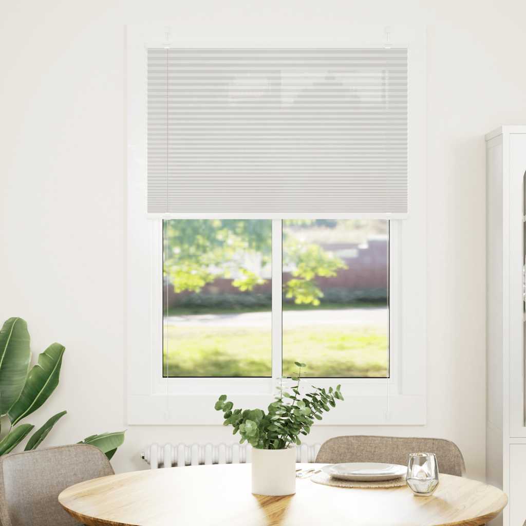 Store plissé gris clair 85x100 cm Largeur du tissu 84,4 cm Polyester