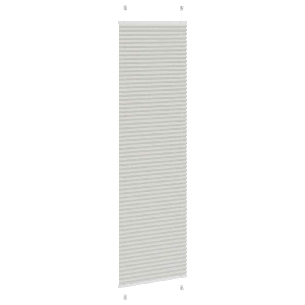 Pleated Blind Light Grey 65x200 cm Fabric Width 64.4 cm Polyester