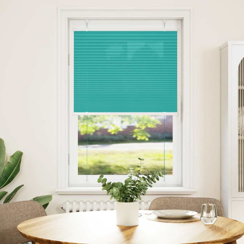 Store plissé vert pétrole 75x100 cm largeur du tissu 74,4 cm polyester