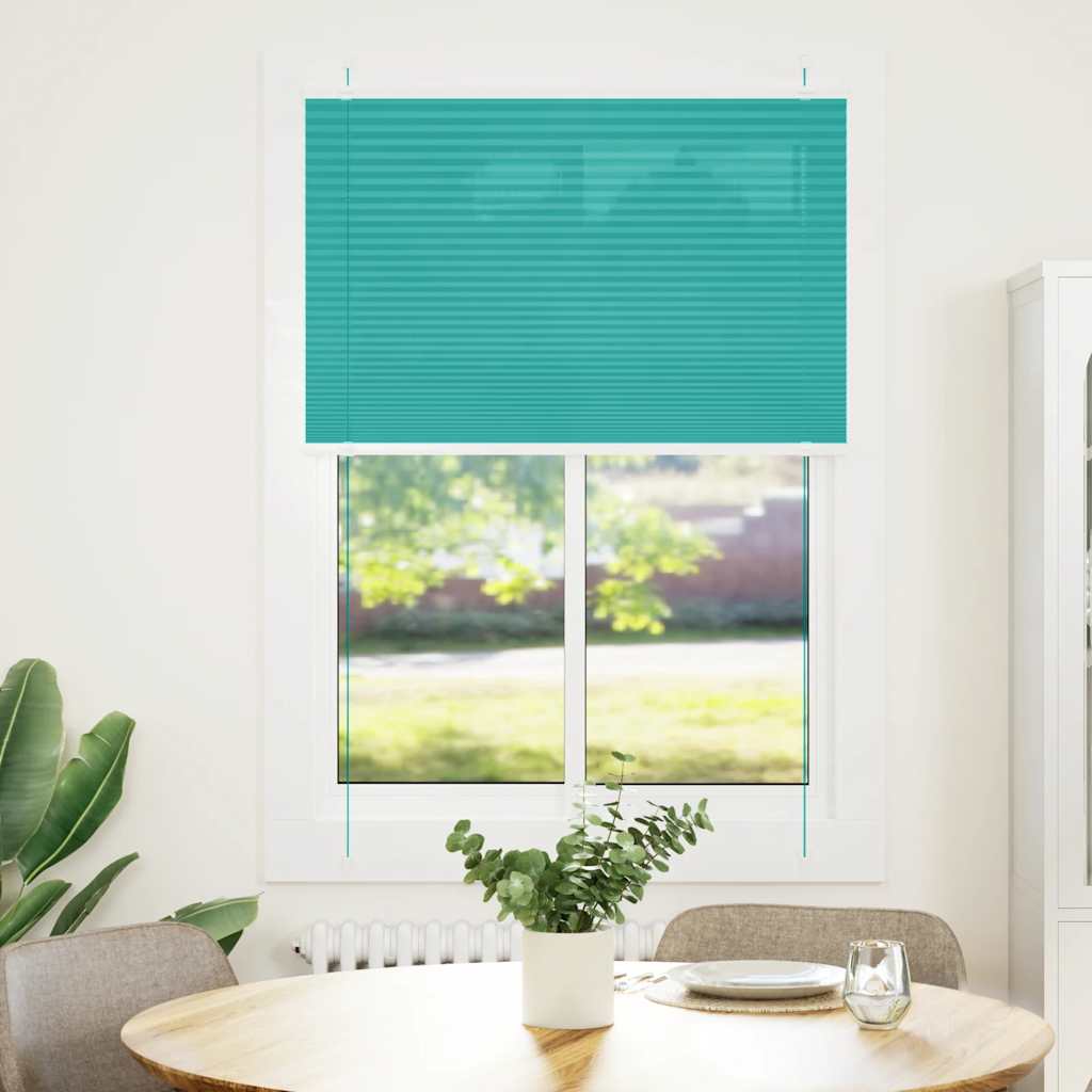 Store plissé vert pétrole 95x100 cm largeur de tissu 94,4 cm polyester