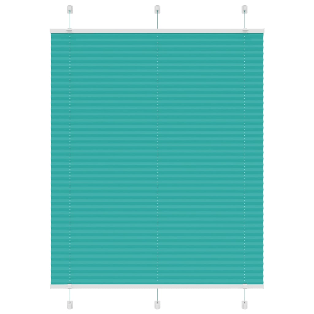 Store plissé vert pétrole 105x100 cm largeur tissu 104,4 cm polyester