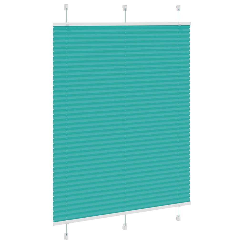Store plissé vert pétrole 105x100 cm largeur tissu 104,4 cm polyester