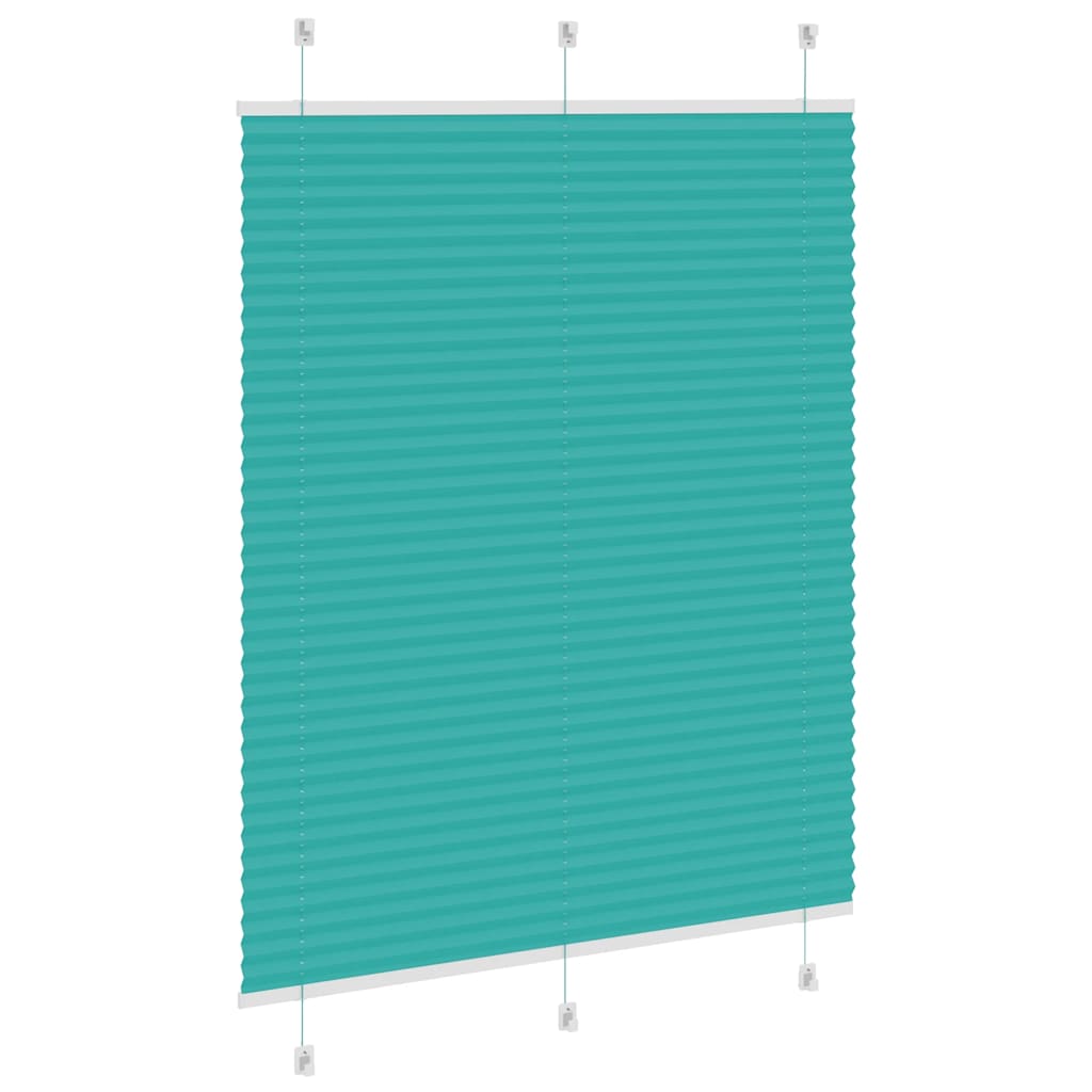 Store plissé vert pétrole 105x100 cm largeur tissu 104,4 cm polyester