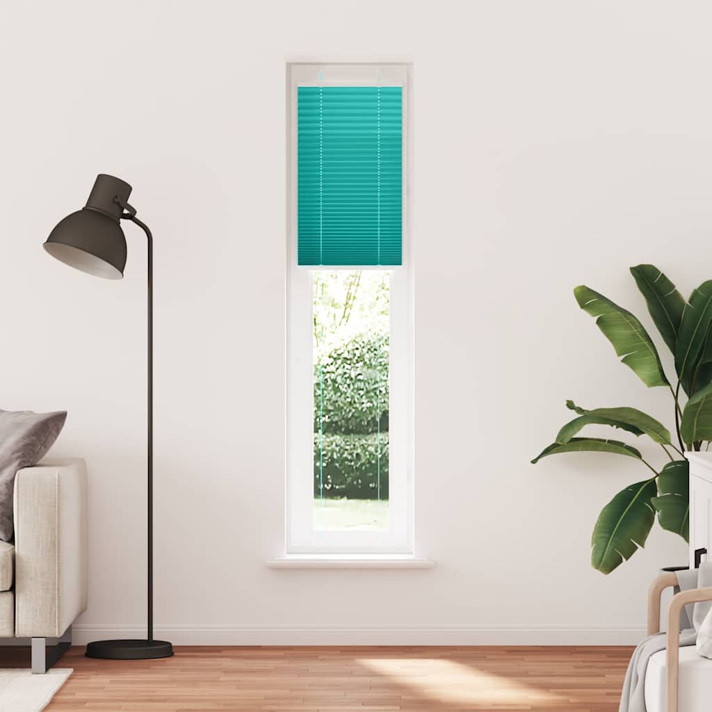 Pleated blind petrol green 40x200 cm fabric width 39.4 cm polyester