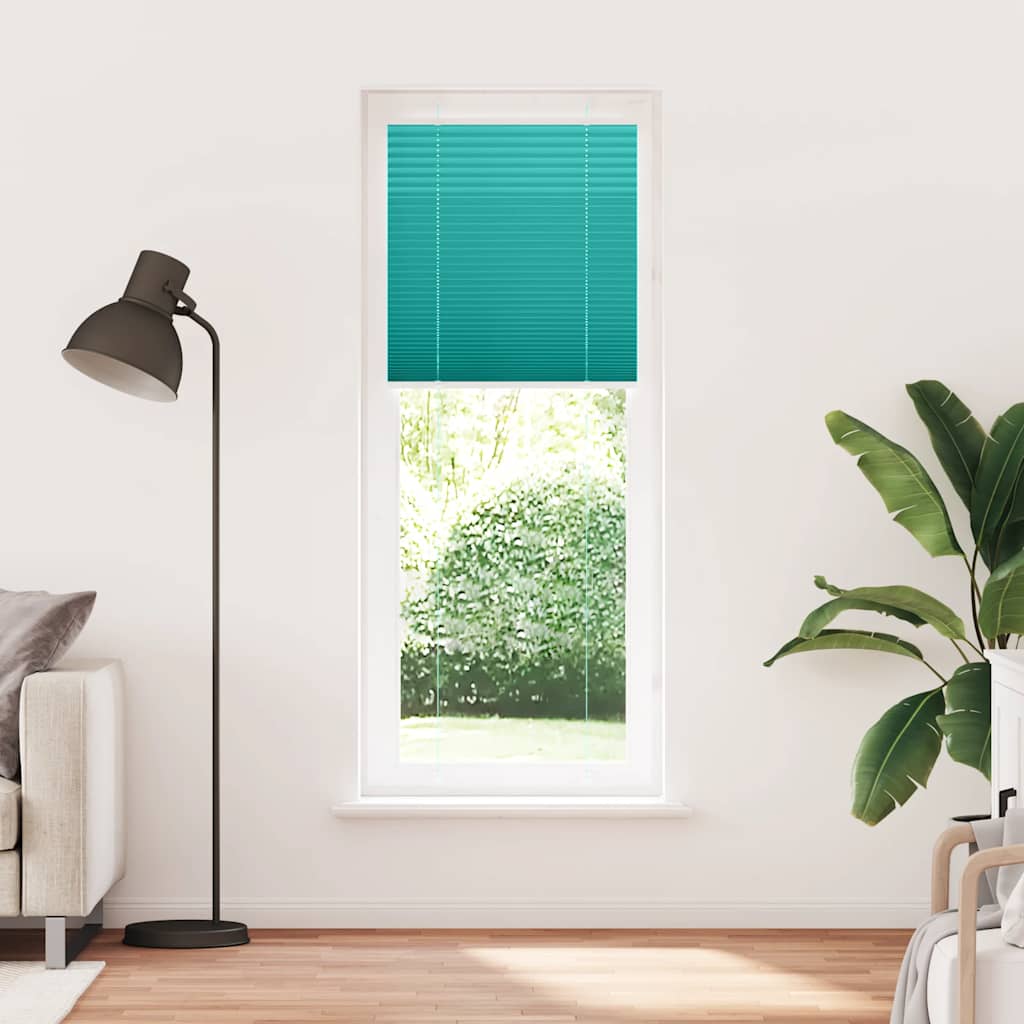 Pleated blind petrol green 70x200 cm fabric width 69.4 cm polyester