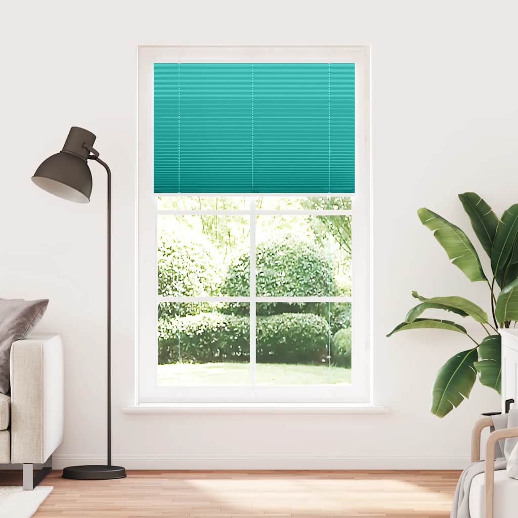 Store plissé vert pétrole 115x200 cm largeur tissu 114,4 cm polyester