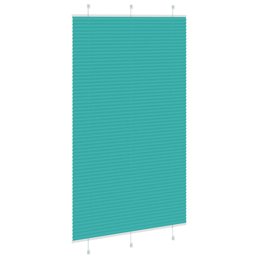 Store plissé vert pétrole 115x200 cm largeur tissu 114,4 cm polyester