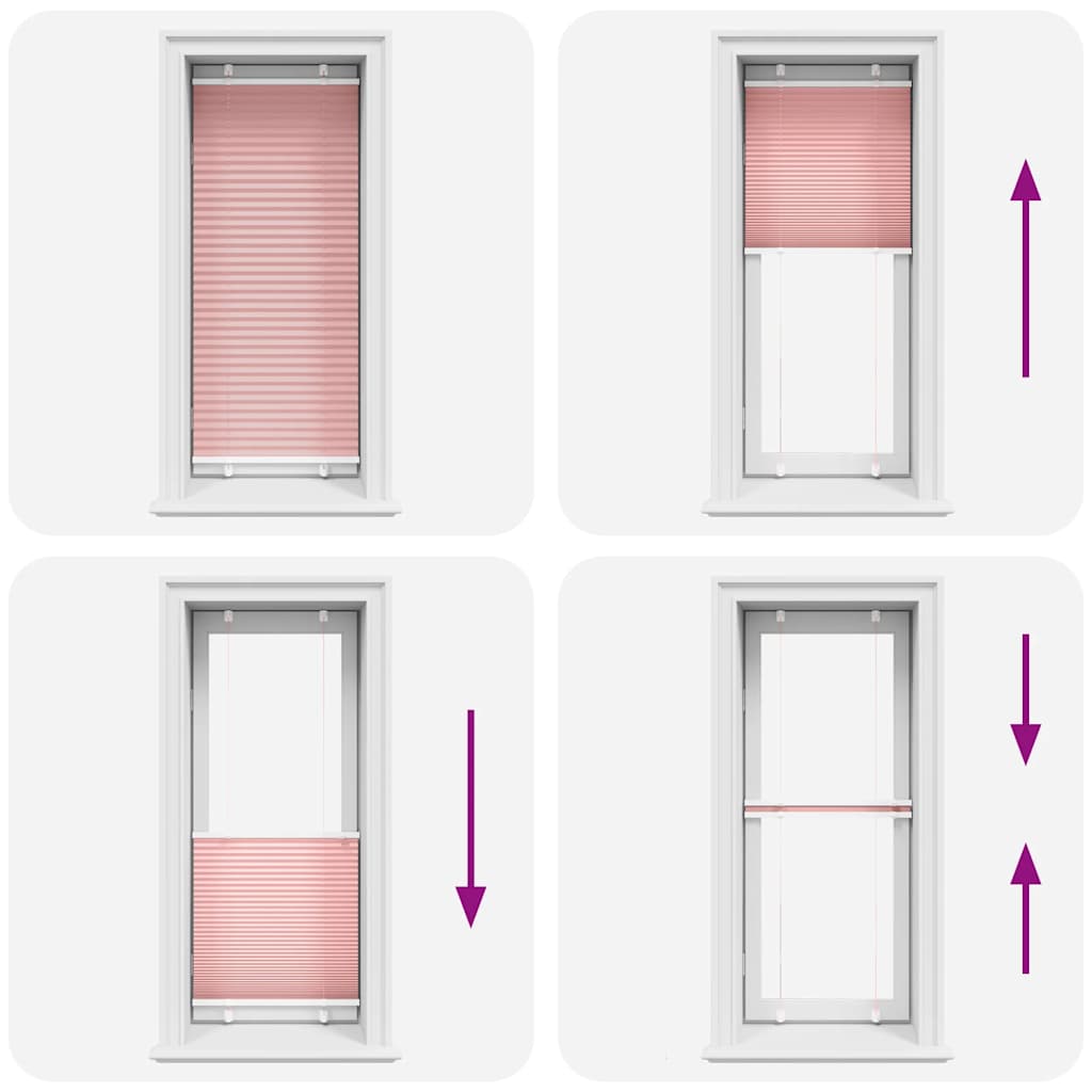Store plissé rose 60x100 cm largeur tissu 59,4 cm polyester