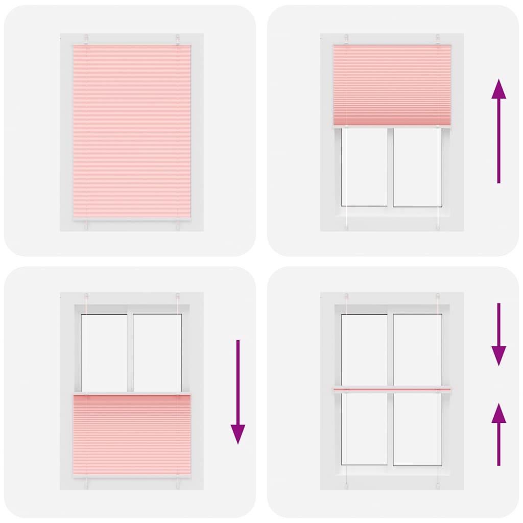 Store plissé rose 90x100 cm Largeur du tissu 89,4 cm Polyester