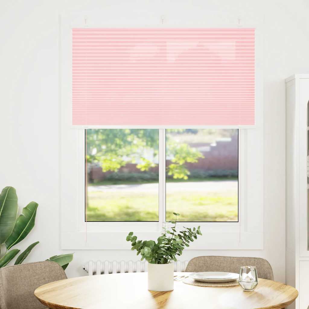Plissé rose 105x100 cm largeur tissu 104,4 cm polyester