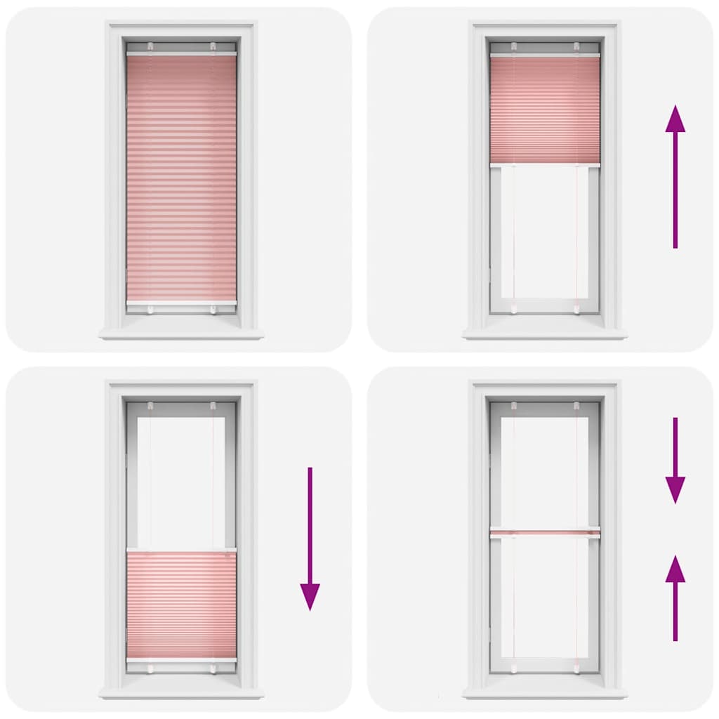 Store plissé rose 65x150 cm Largeur du tissu 64,4 cm Polyester
