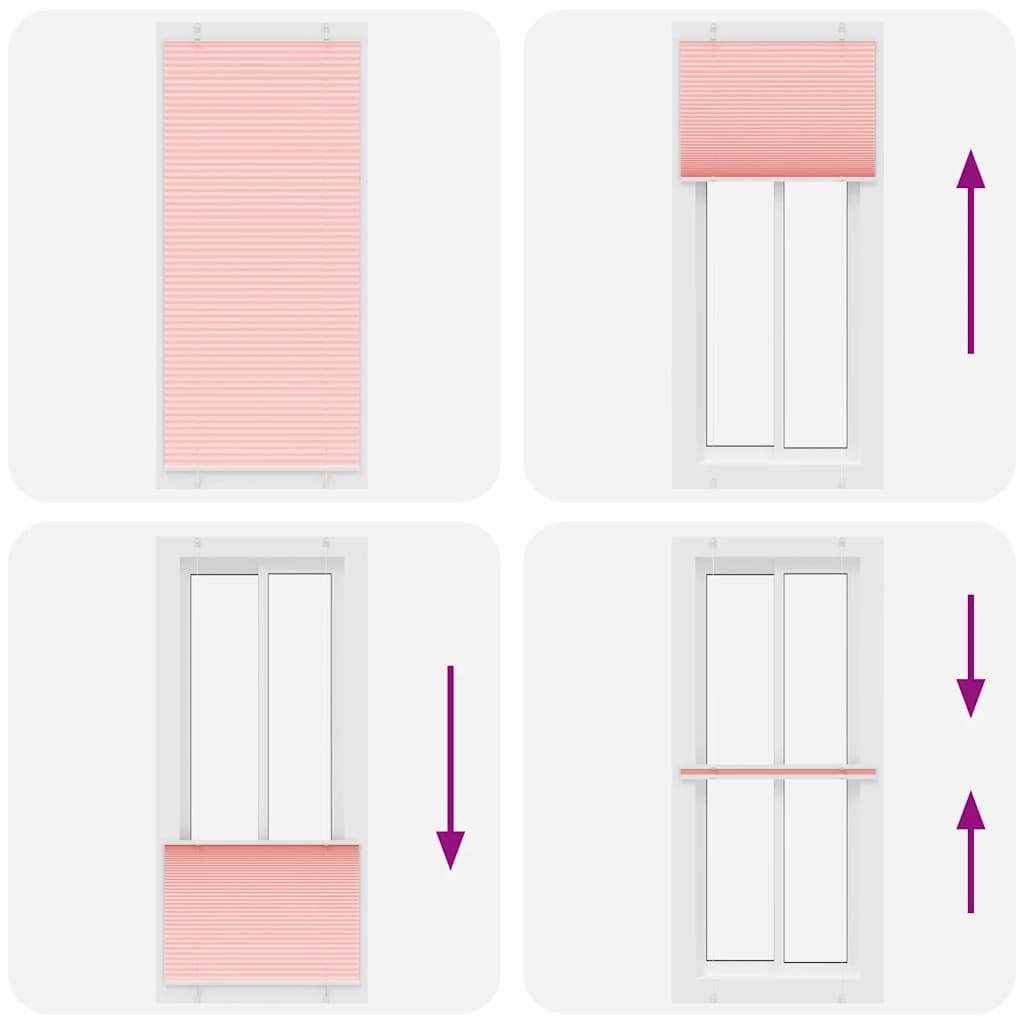 Store plissé rose 95x200 cm Largeur du tissu 94,4 cm Polyester
