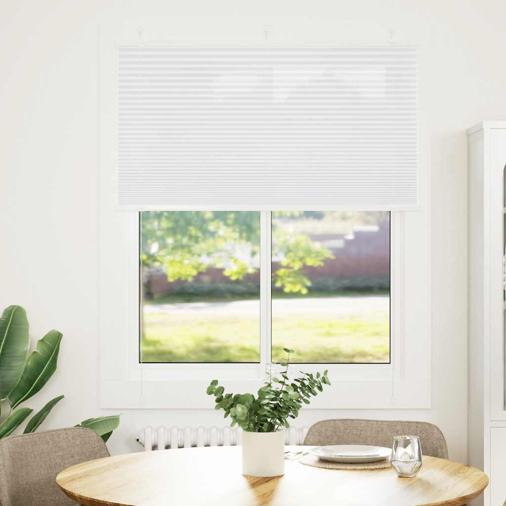 Pleated Blind White 105x150 cm Fabric width 104.4 cm Polyester