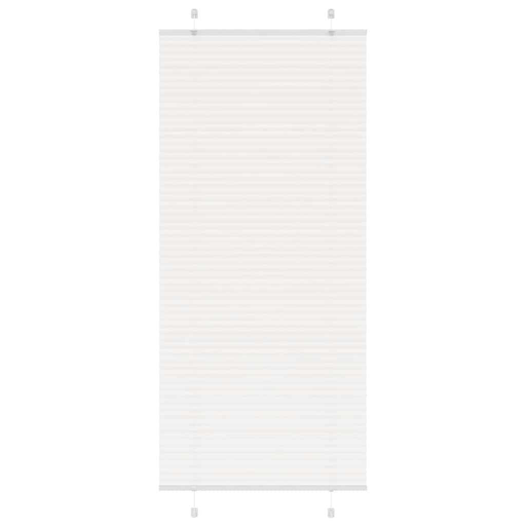 Store plissé blanc 85x200 cm largeur tissu 84,4 cm polyester