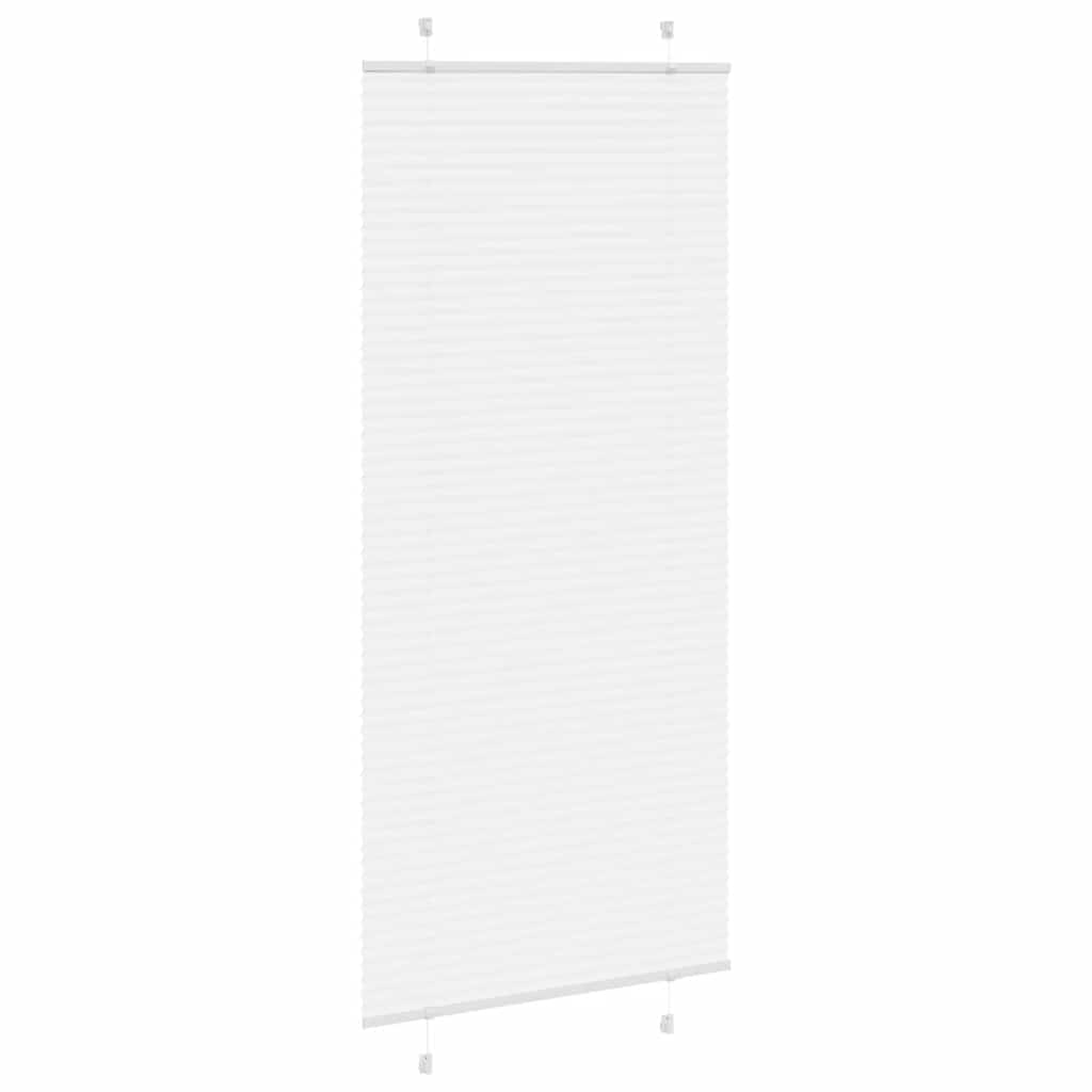 Store plissé blanc 85x200 cm largeur tissu 84,4 cm polyester