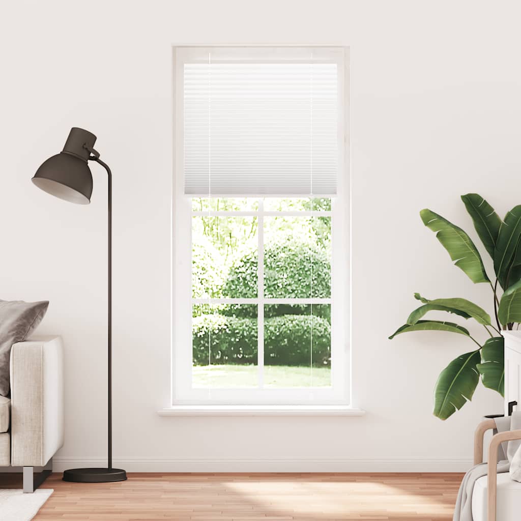 Store plissé blanc 95x200 cm largeur du tissu 94,4 cm polyester