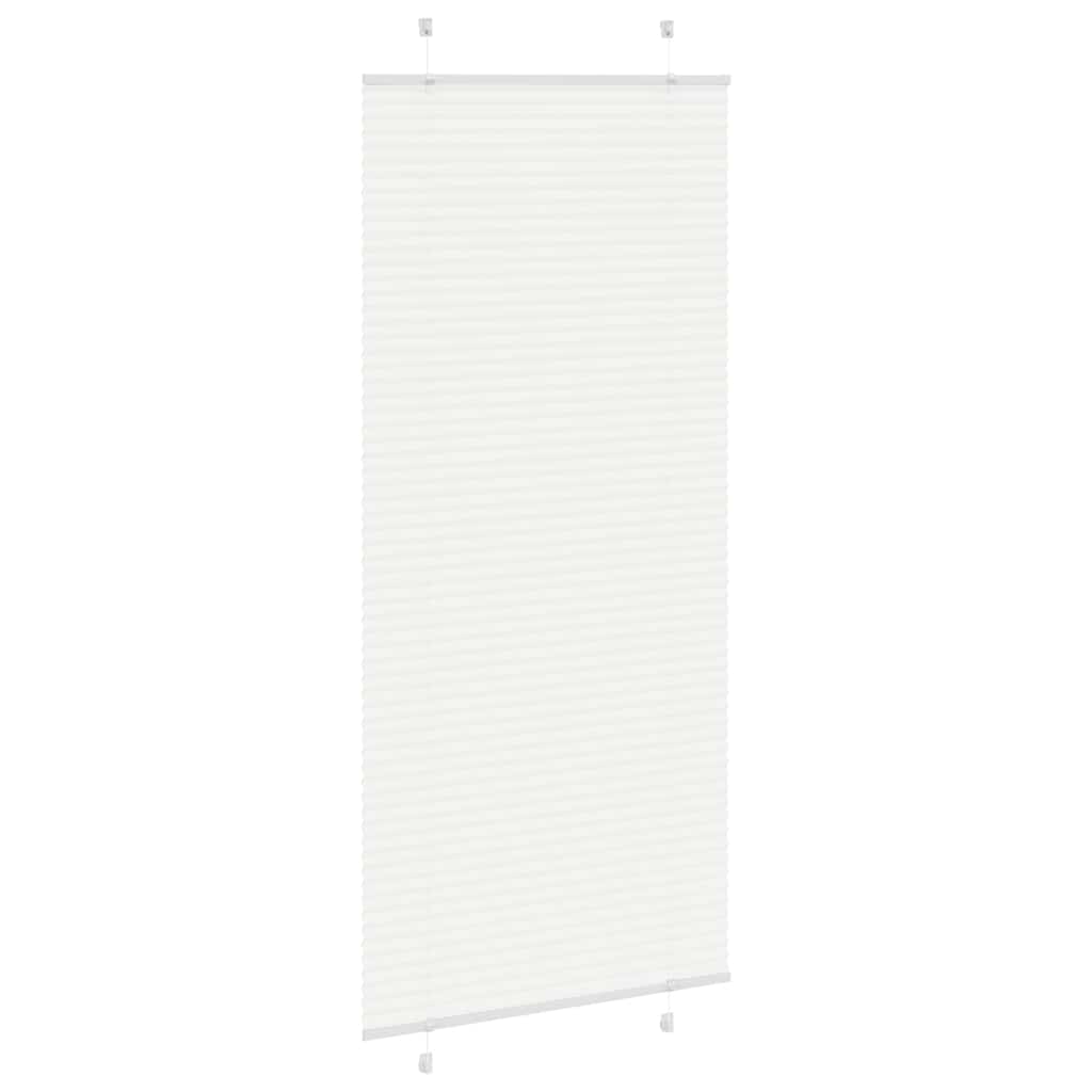 Store plissé blanc 95x200 cm largeur du tissu 94,4 cm polyester