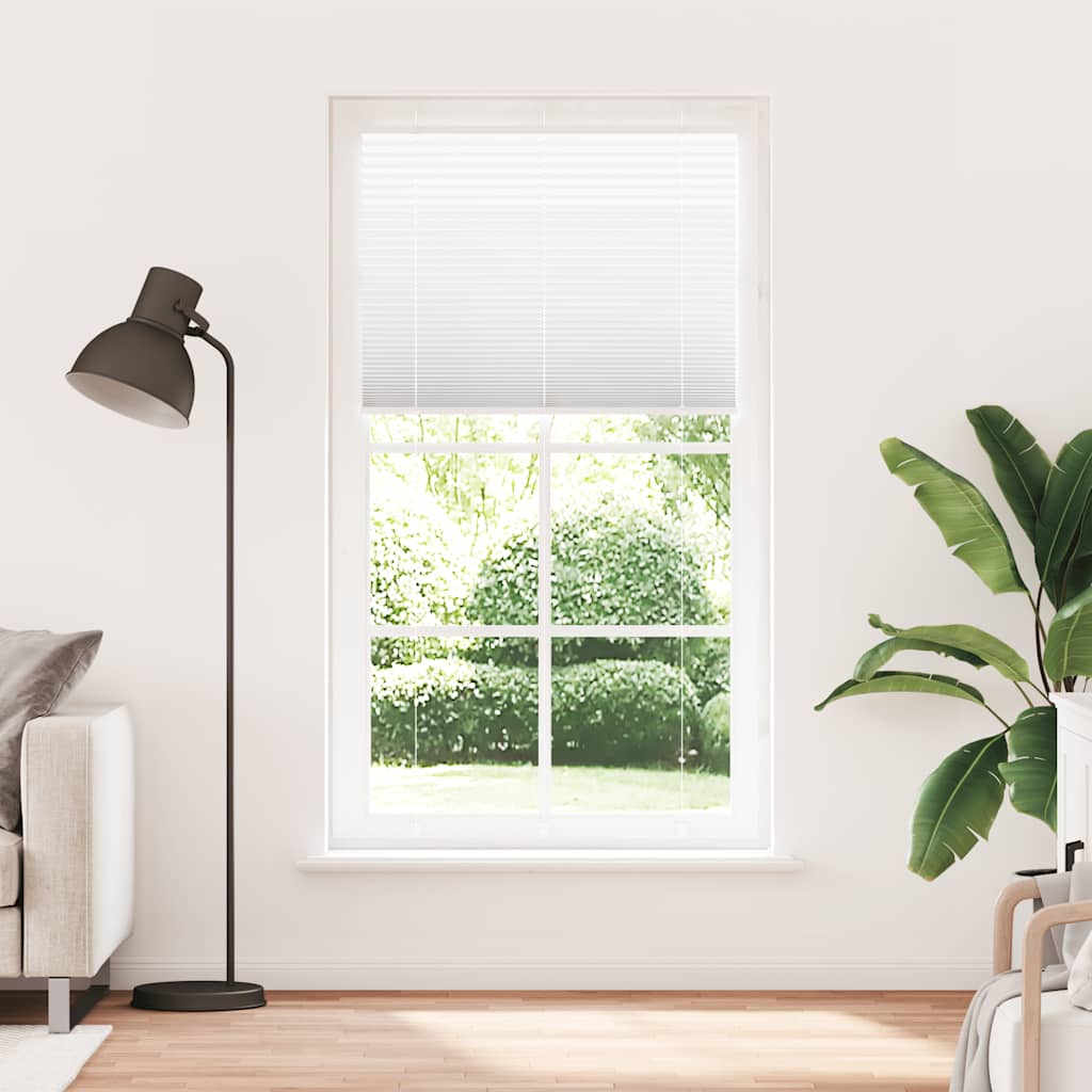 Store plissé blanc 105x200 cm largeur tissu 104,4 cm polyester