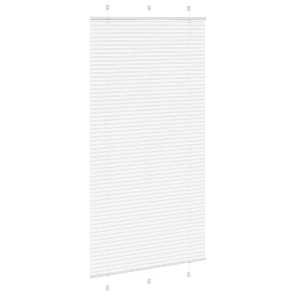 Store plissé blanc 105x200 cm largeur tissu 104,4 cm polyester
