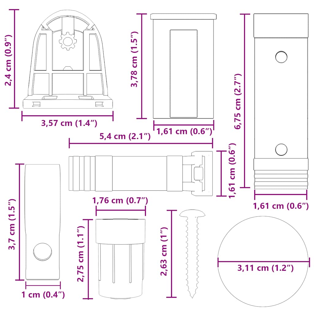 30-piece roller blind fittings 18 mm