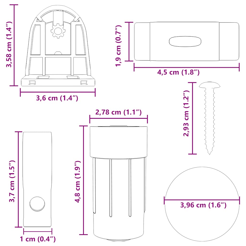 18-piece roller blind fittings 18 mm